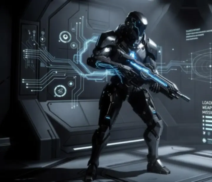Warframe squad coordinating weapon fire and abilities across an Origin System battlefield